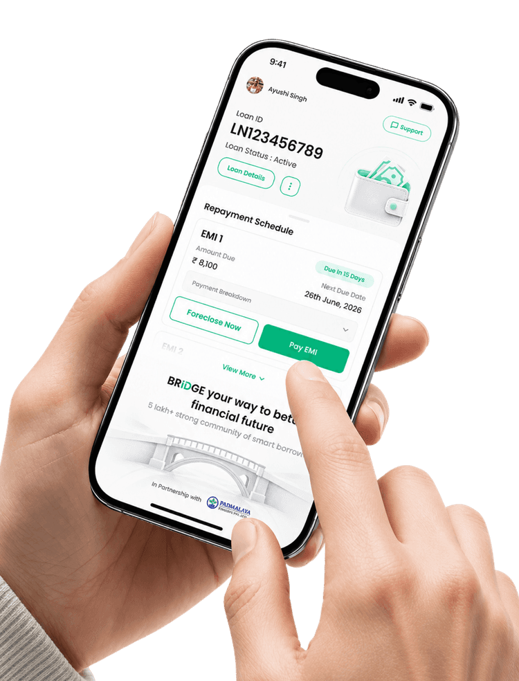 Checking a Bridge personal loan repayment schedule on the app