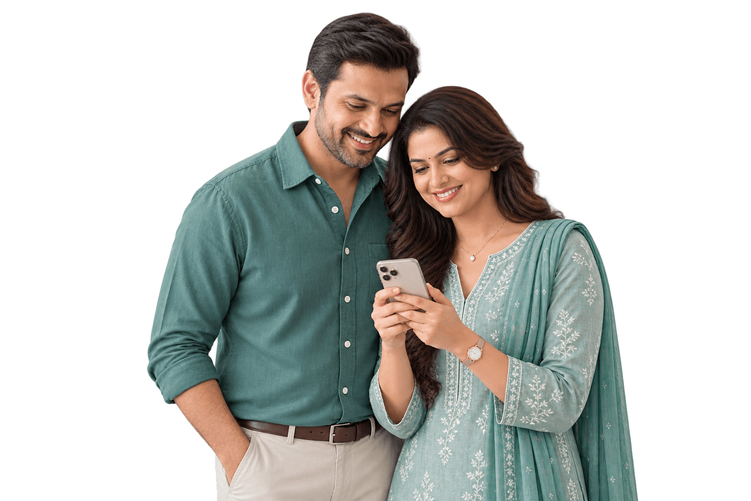 Couple checking their Bridge personal loan offer on their phone